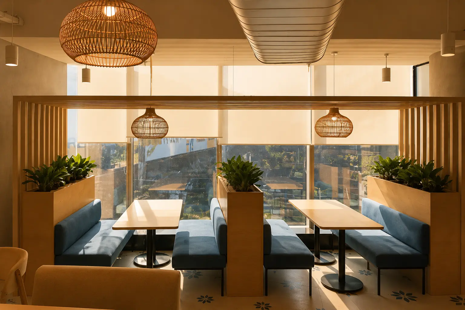 Warm Collaborative Booth Seating